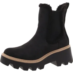 Yandi Womens Faux Leather Lugg Sole Chelsea Boots