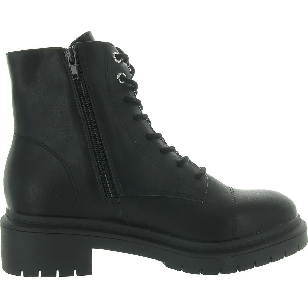 Zahara Womens Zip Up Lug Sole Combat & Lace-Up Boots