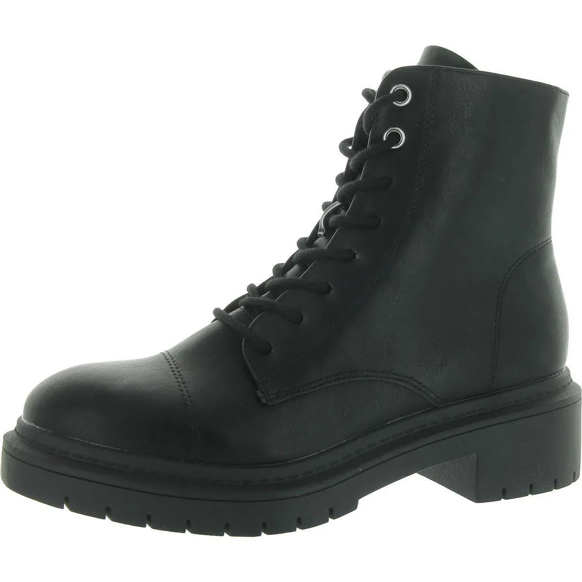 Zahara Womens Zip Up Lug Sole Combat & Lace-Up Boots