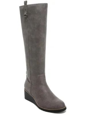 ZEPPELIN Womens Wedge Heel Zipper Knee-High Boots