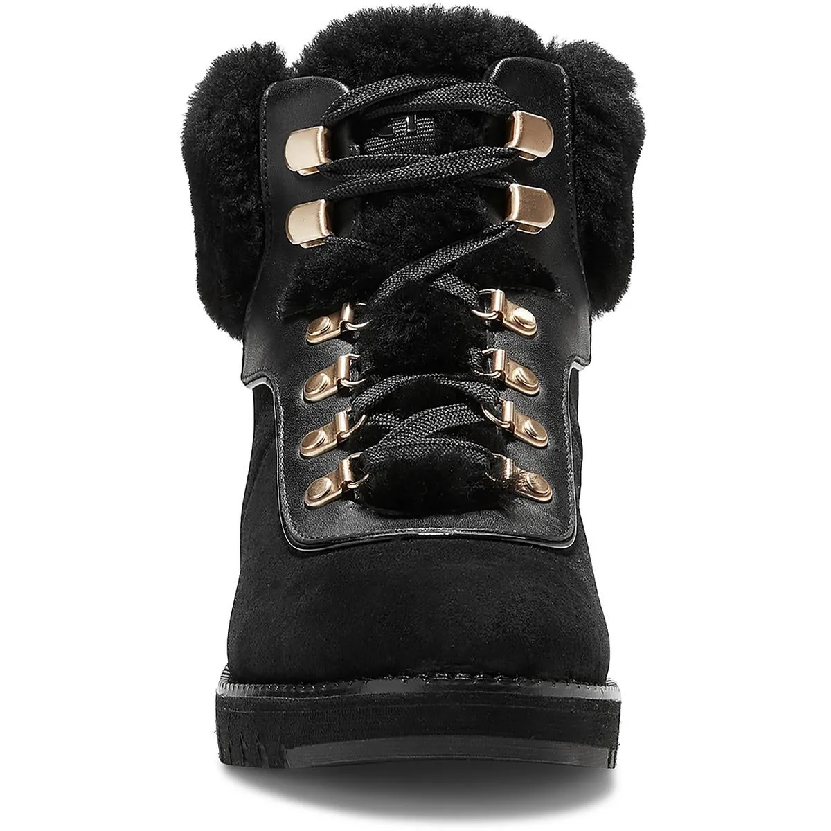 ZERO GRAND Womens Faux Suede Faux Fur Hiking Boots