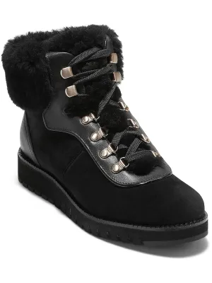 ZERO GRAND Womens Faux Suede Faux Fur Hiking Boots