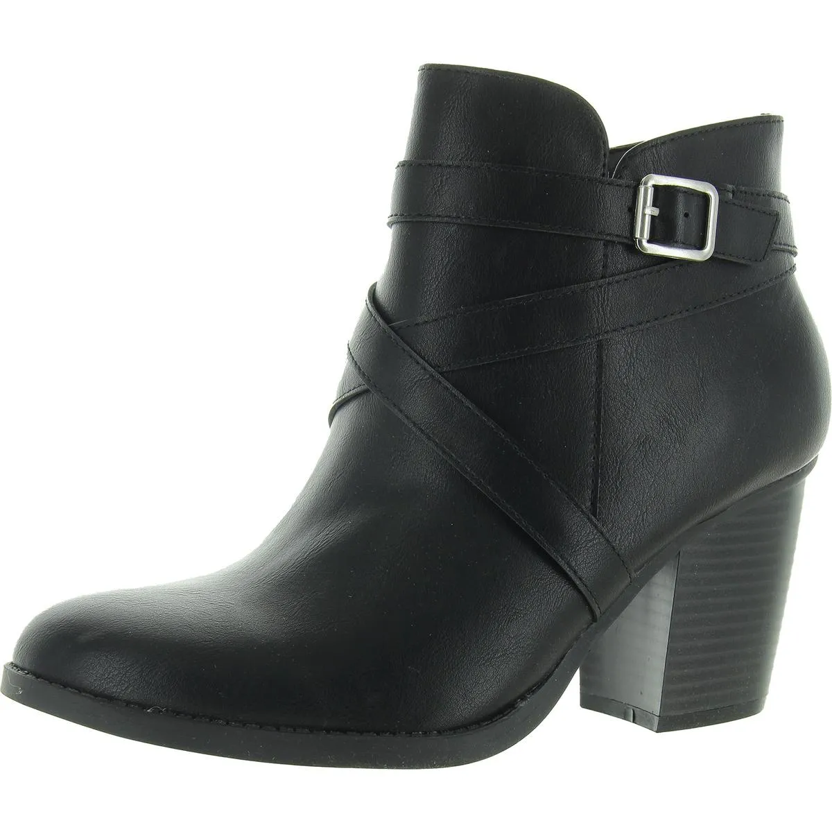 Zetaa Womens Faux Leather Block Heel Ankle Boots