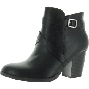Zetaa Womens Faux Leather Block Heel Ankle Boots