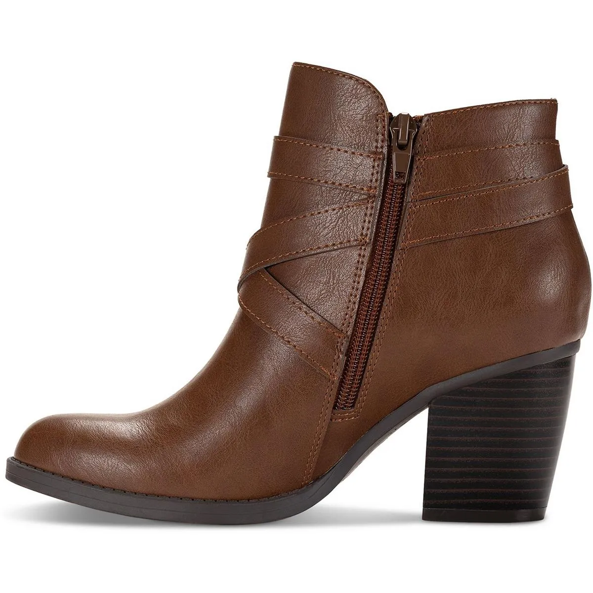 Zetaa Womens Faux Leather Block Heel Ankle Boots